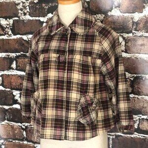 Nori Blazer Corduroy Plaid Brown Pink Tan Medium